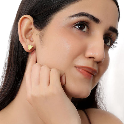 Pure Silver Stud - Triangle Gold Plated Model - Tweov Jewels
