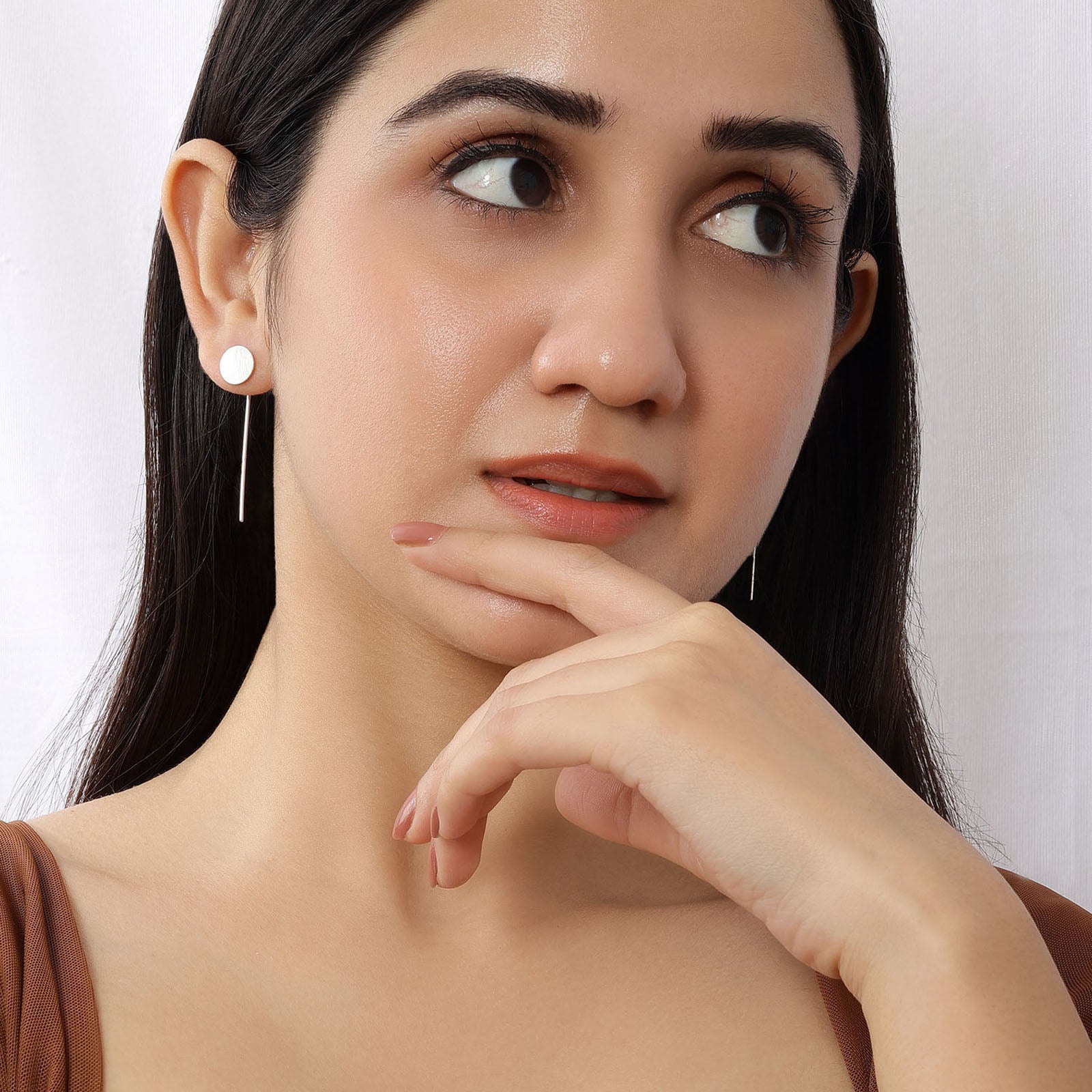 Long Solid Bar Silver Earrings - Tweov Jewels