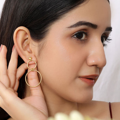 Pure Silver Earrings - Eternal Gold Plated Loop Design - Tweov Jewels