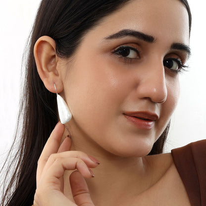 Feather Design Silver Drop Earrings - Tweov Jewels