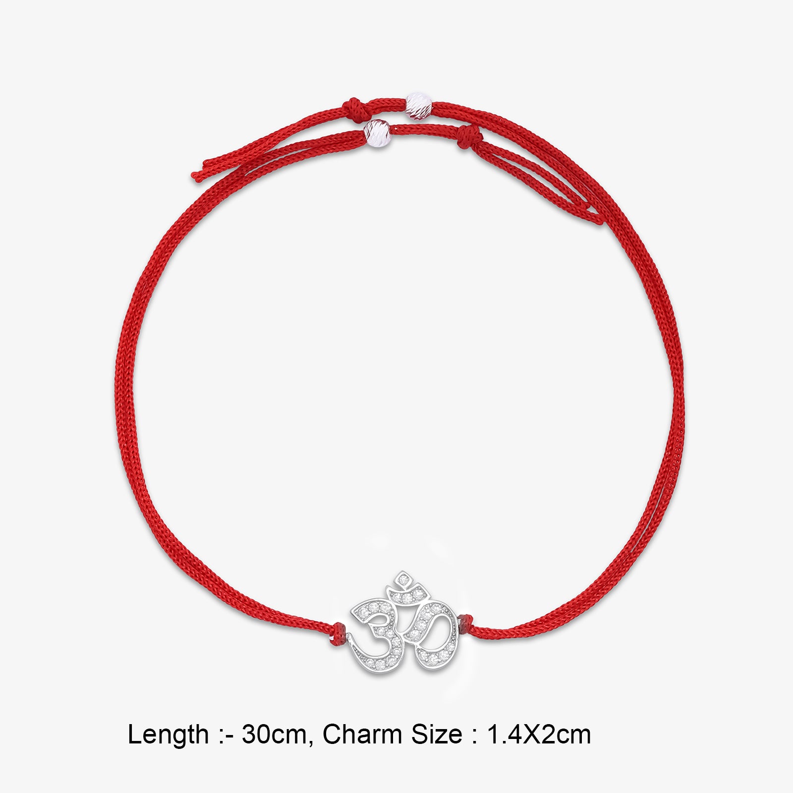 Silver CZ Om Rakhi for Brother - Tweov Jewels