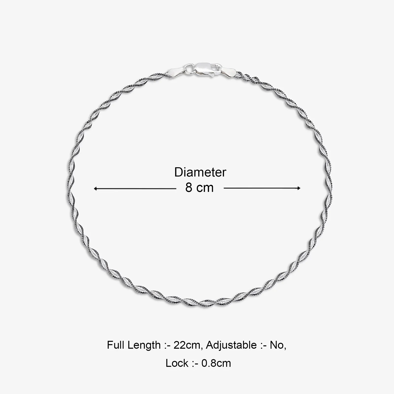 Black Twisted Weave Silver Anklet - Tweov Jewels