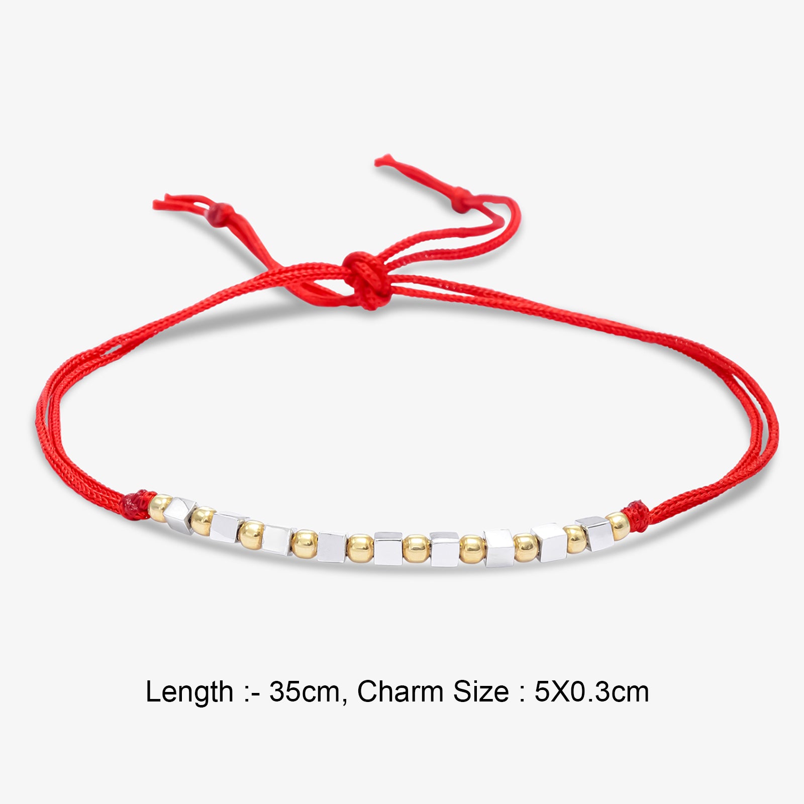 Simple Box Beads Silver Rakhi for Brother - Tweov Jewels