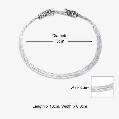 Oxidized Snake Silver Chain Bracelet - Tweov Jewels