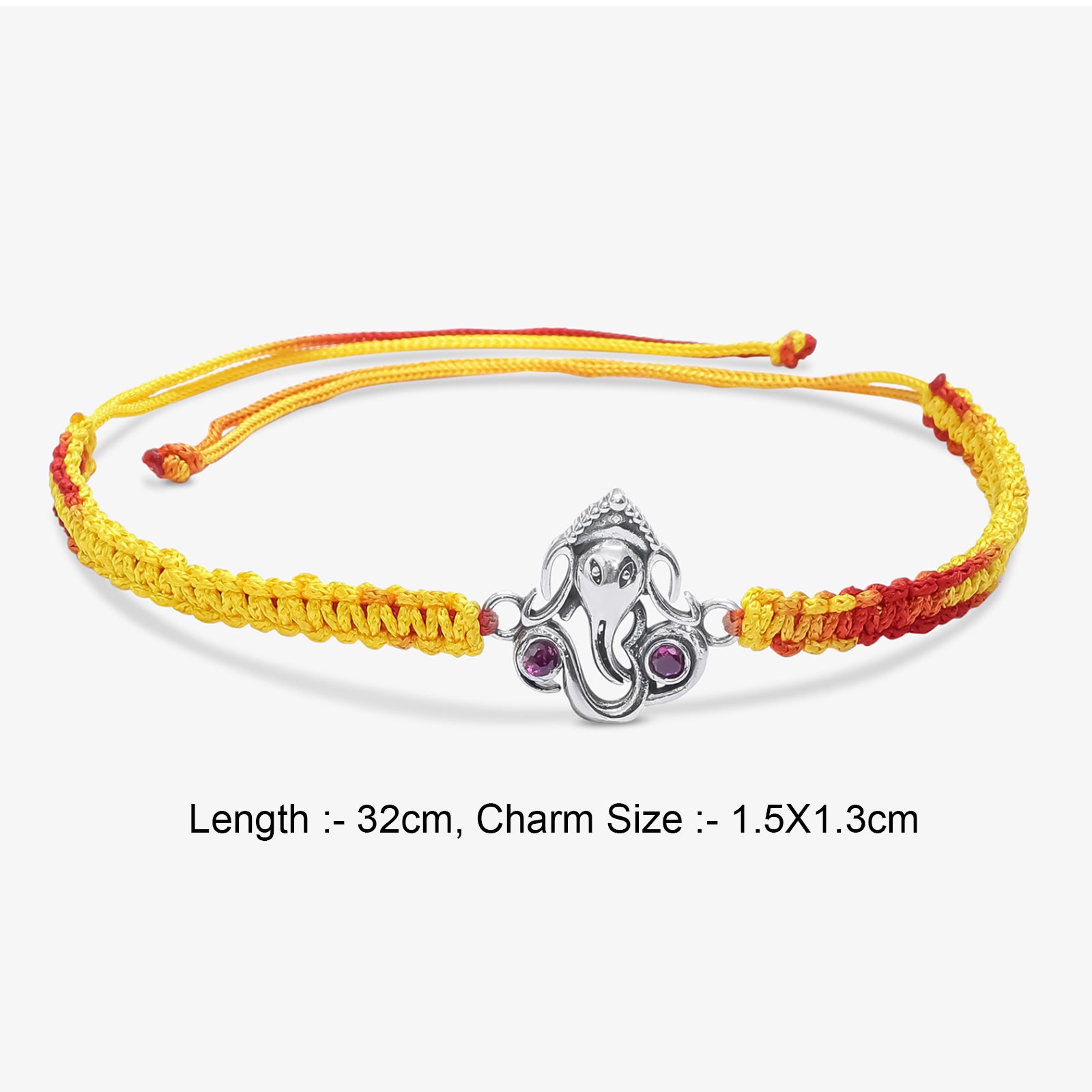 Silver Ganesha Om Rakhi for Brother - Tweov Jewels