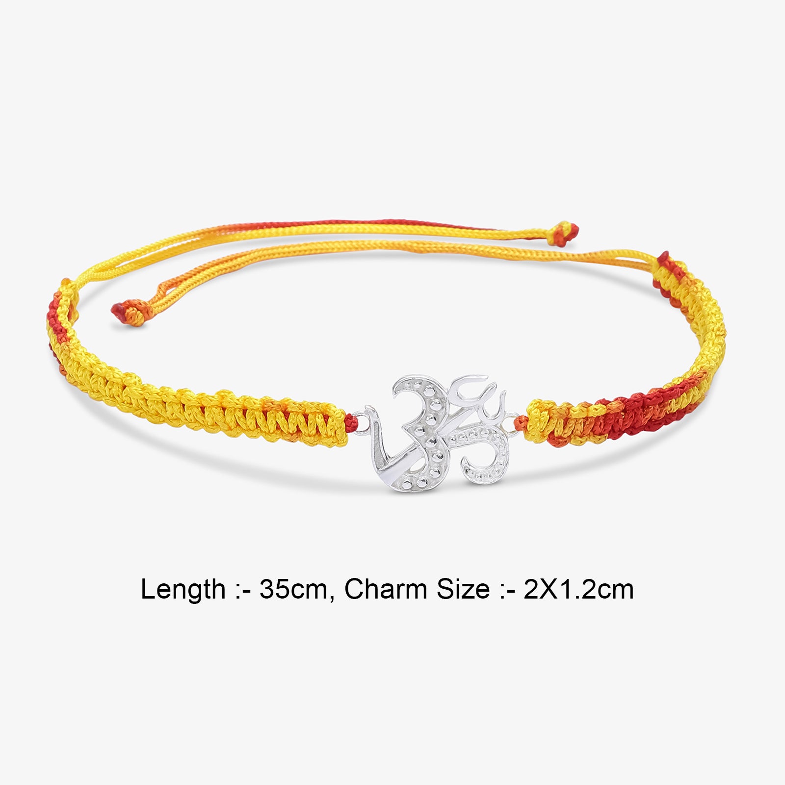 Silver Om Trishul Rakhi for Brother - Tweov Jewels