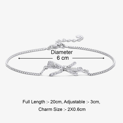 Designer Bow Silver Bracelet - Tweov Jewels