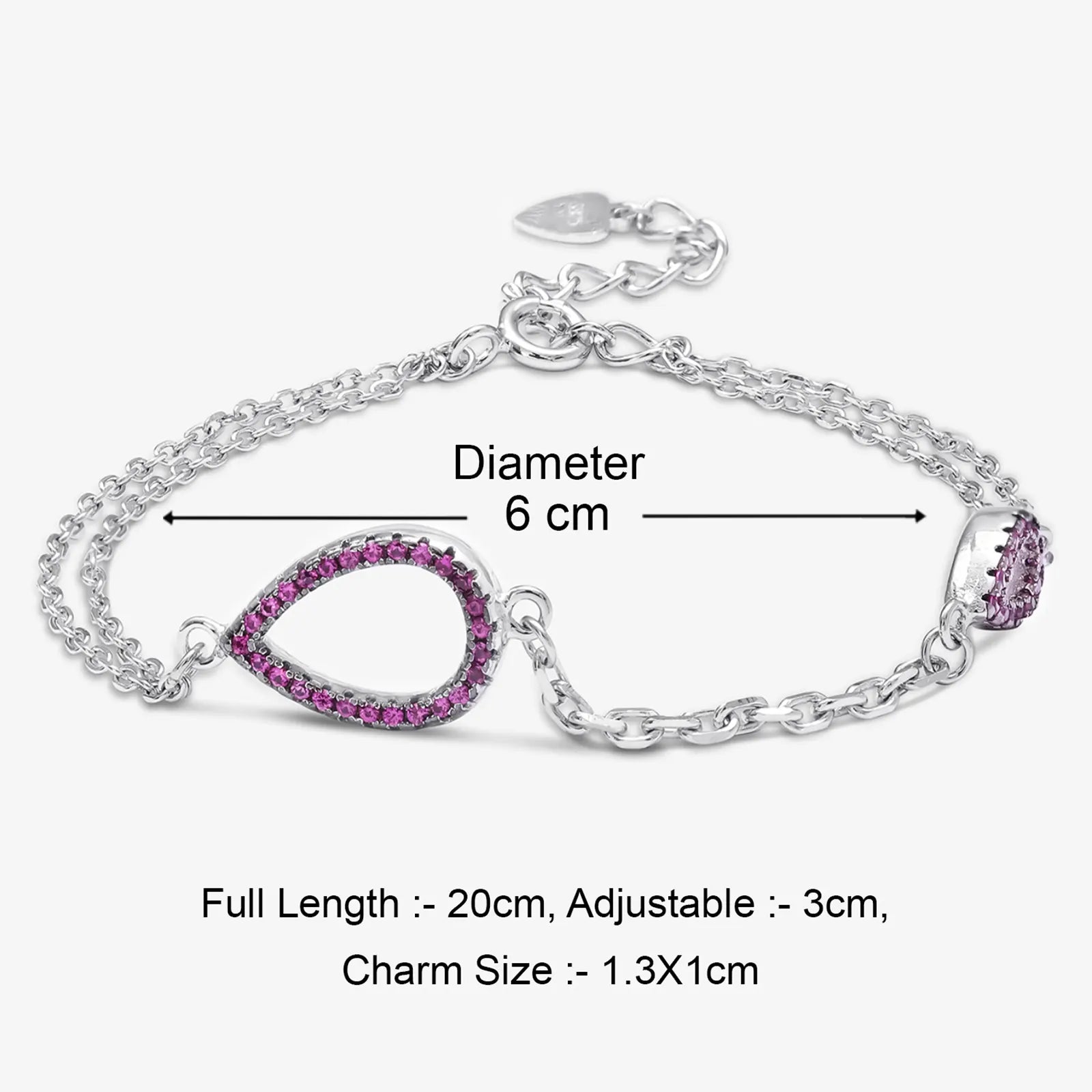 Drop Shape Silver Chain Bracelet - Tweov Jewels