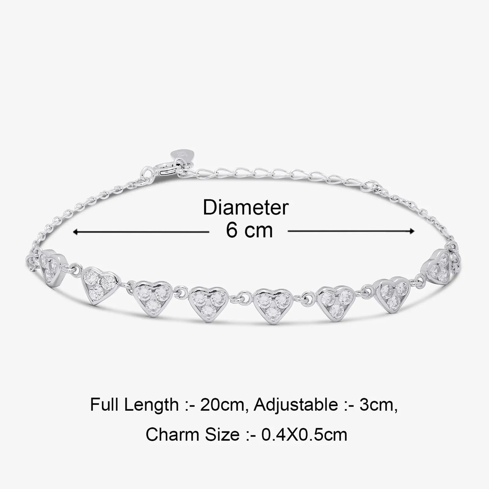 Silver Small Heart Charm Bracelet - Tweov Jewels