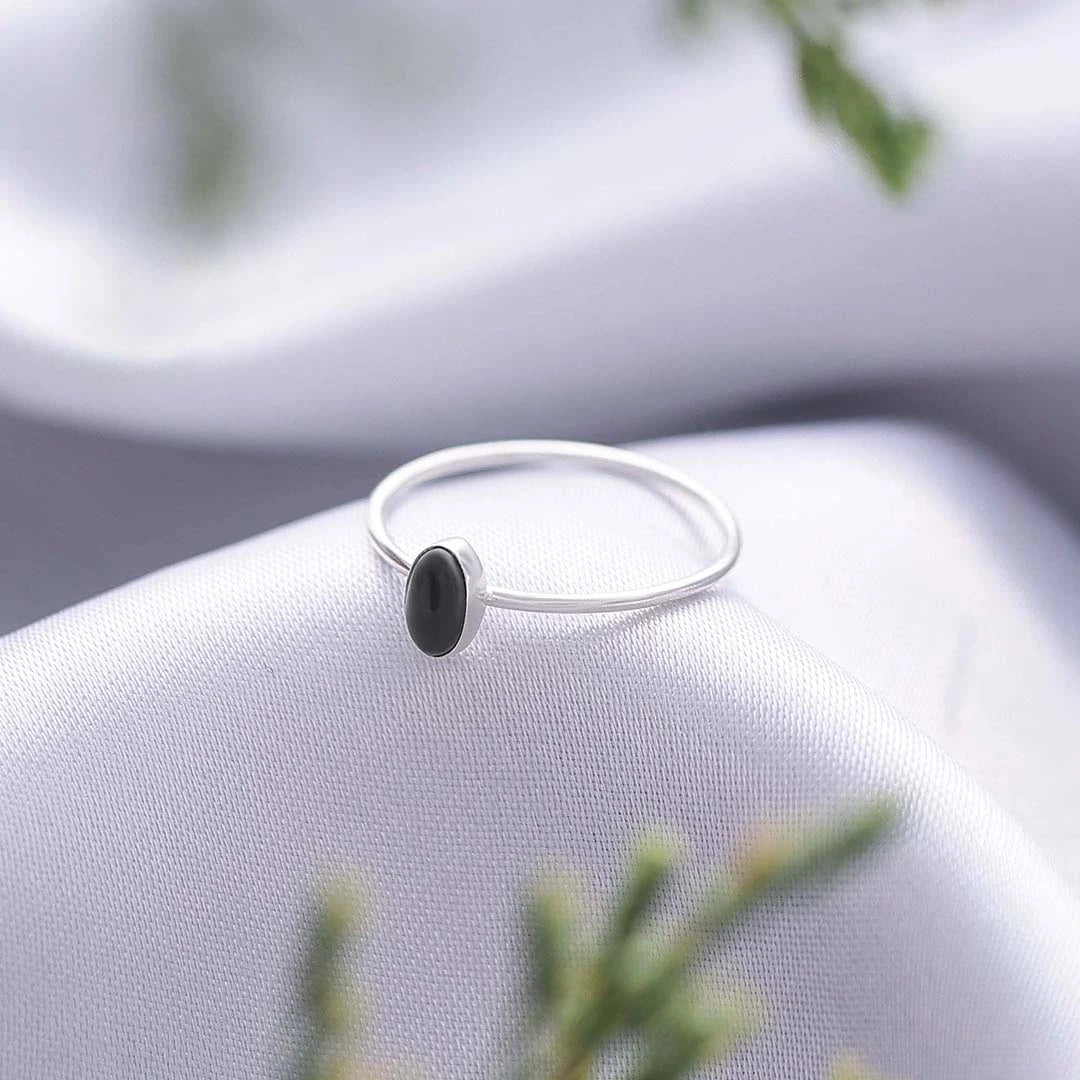Pure Silver Ring - Casual Black Onyx Model - Tweov Jewels