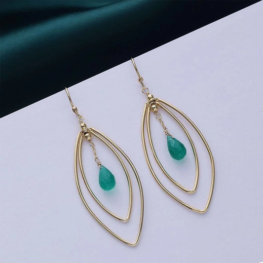 Pure Silver Earrings - Made With Vibrant Green Jade - Tweov Jewels