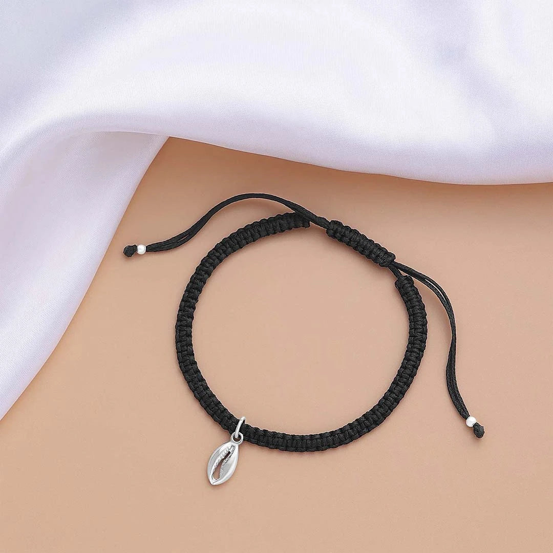 925 Sterling Silver Cowrie Shell Silver Anklet - Tweov Jewels
