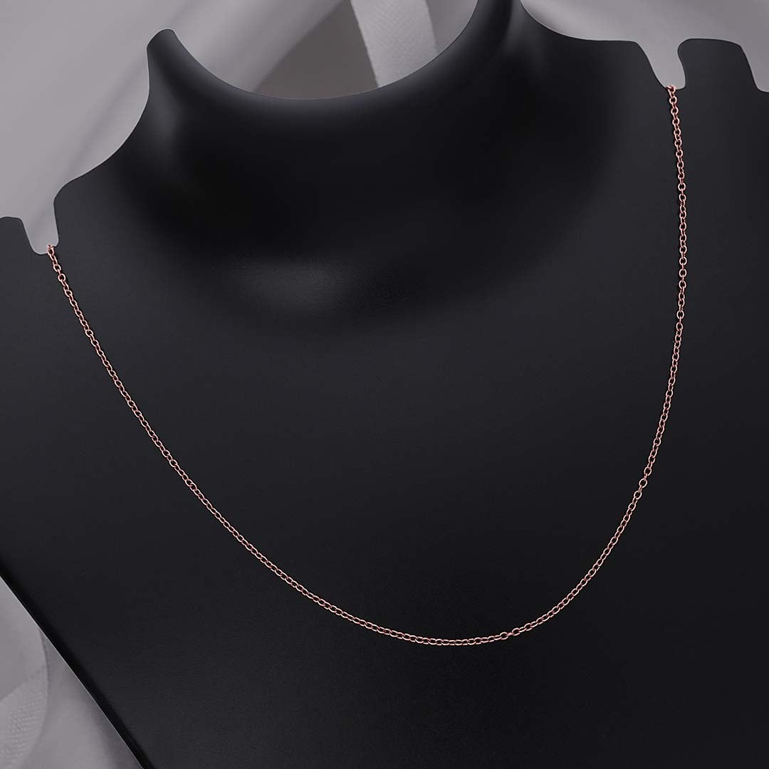 Pure 925 Silver Chain - Rose Gold ROLO Chain For Women - Tweov Jewels