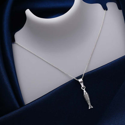 925 sterling Silver Antique Fish Pendant - Tweov Jewels