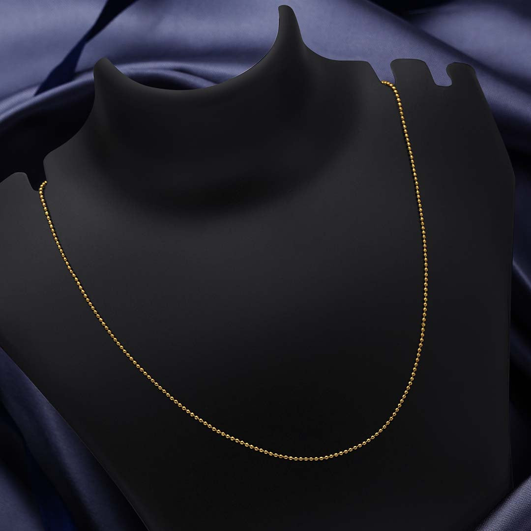 Pure 925 Silver Chain - Gold Plated Minin Ball Chain For Women - Tweov Jewels