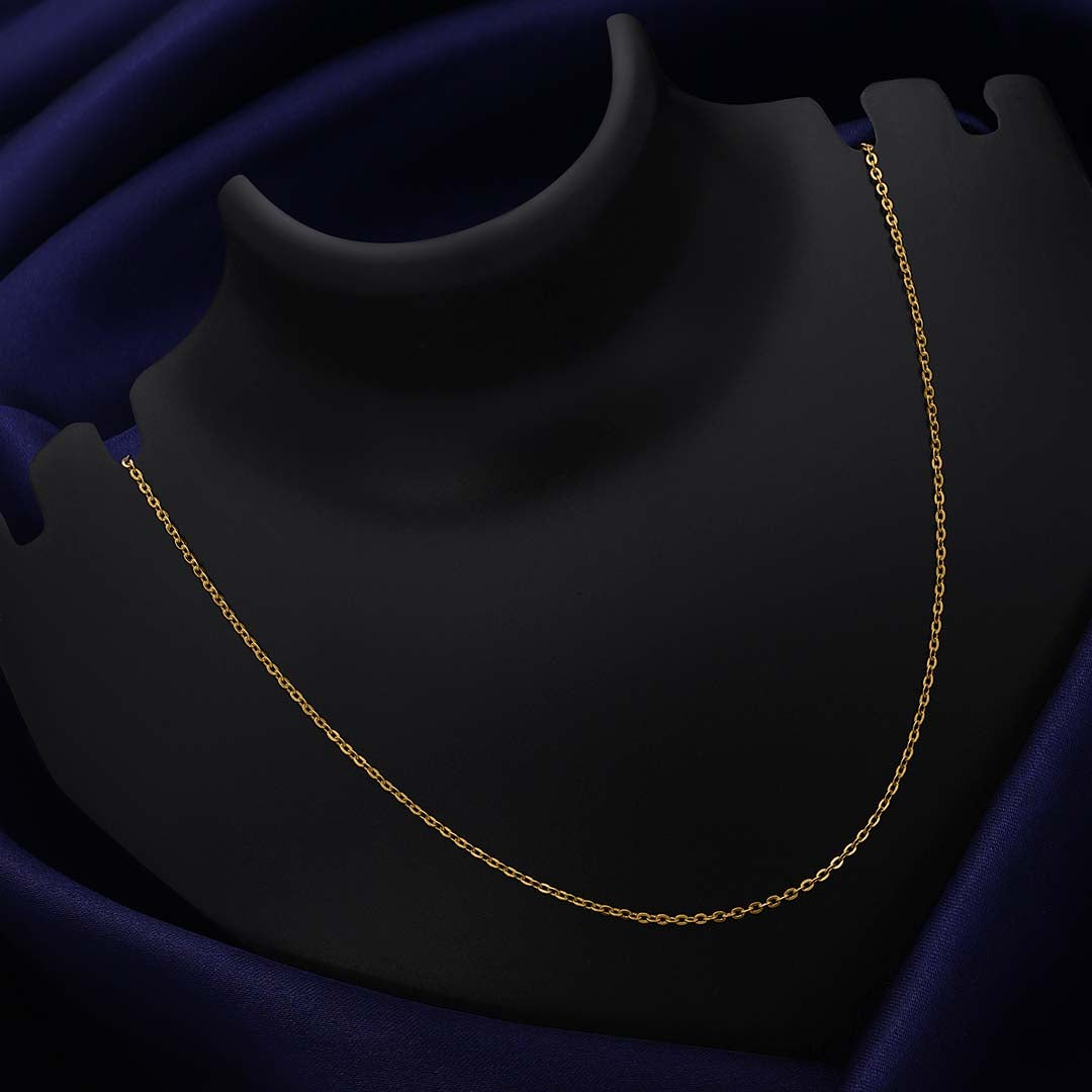 Pure 925 Silver Chain - ROLO Gold Finish Design For Women - Tweov Jewels