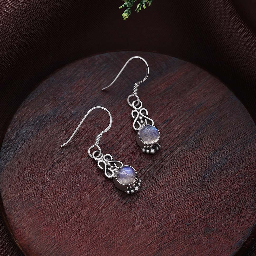Pure Silver Earring - Moonlit Magic Moonstone - Tweov Jewels