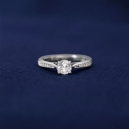 Round Solitaire Silver Ring - Tweov Jewels