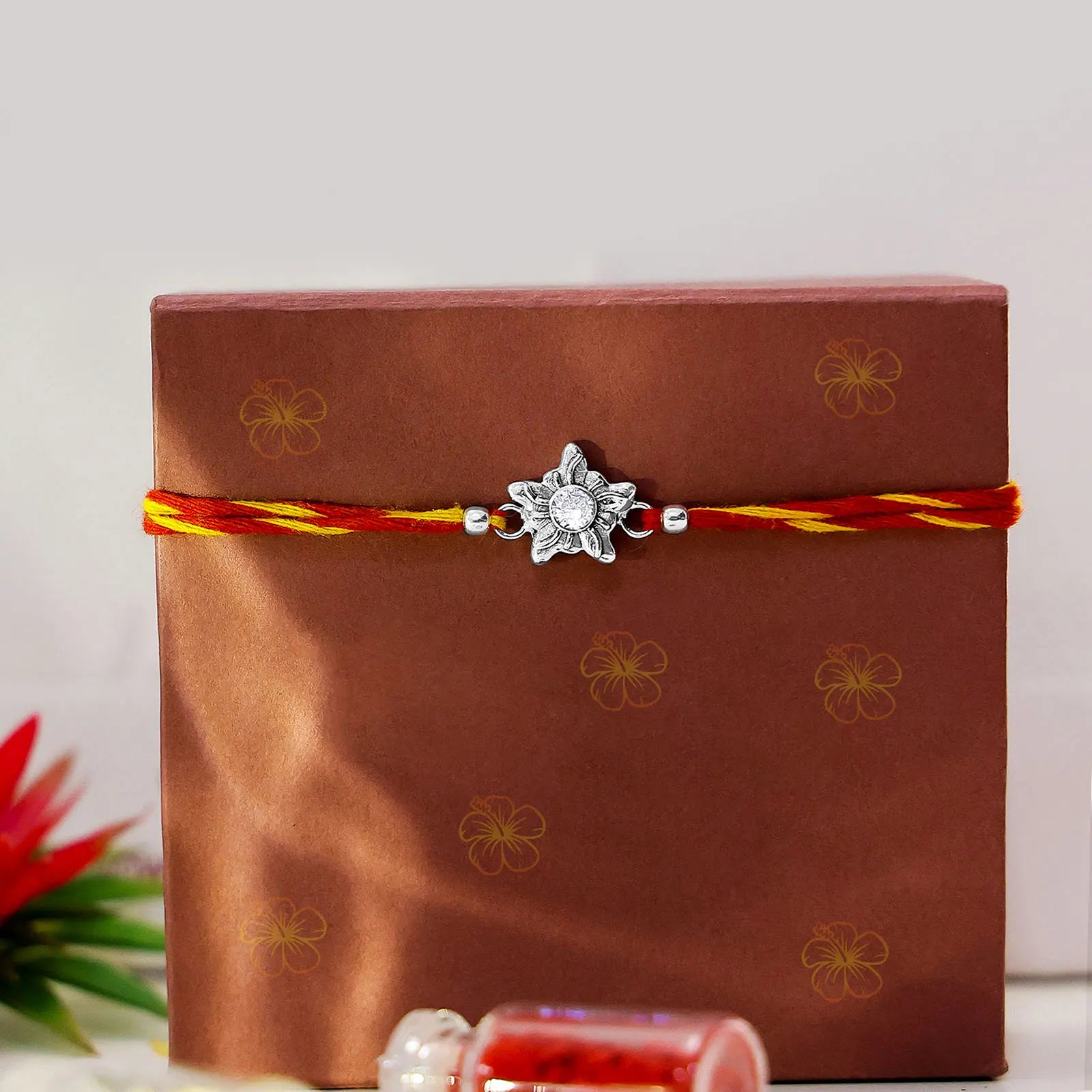 Star Design Silver Rakhi for Brother - Tweov Jewels