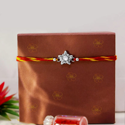 Star Design Silver Rakhi for Brother - Tweov Jewels