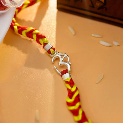 Pure Silver Rakhi - Feel The Peace With Om Pendant - Tweov Jewels