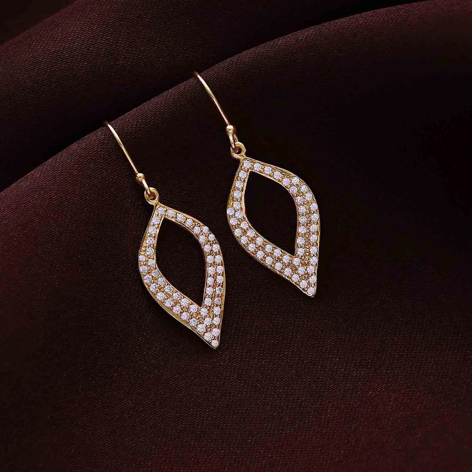 Pure Silver Gold Earrings Odyssey of Cubic Zircon - Tweov Jewels
