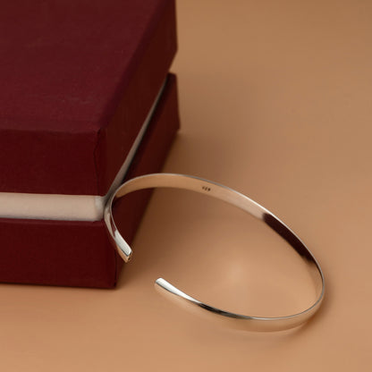 Pure 925 Sterling Silver Simple Bangle Bracelet - Tweov Jewels