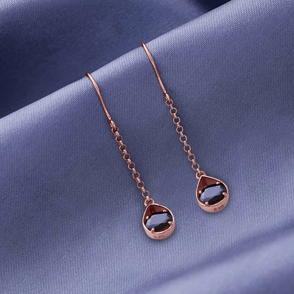 Shimmering Rose Gold Onyx Earrings - Tweov Jewels
