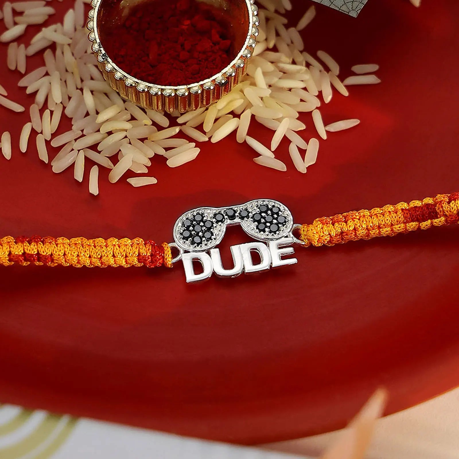 Dude Silver Rakhi for Brother - Tweov Jewels