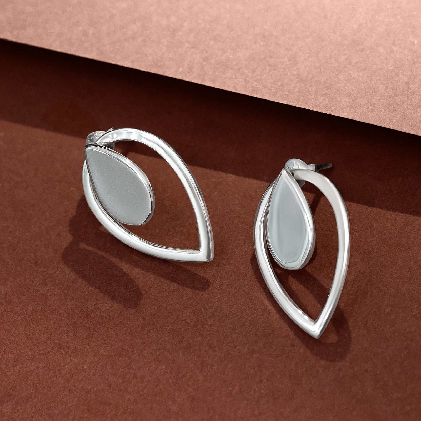 Pure 925 Sterling Silver Raindrop Stud Earrings for Women - Tweov Jewels