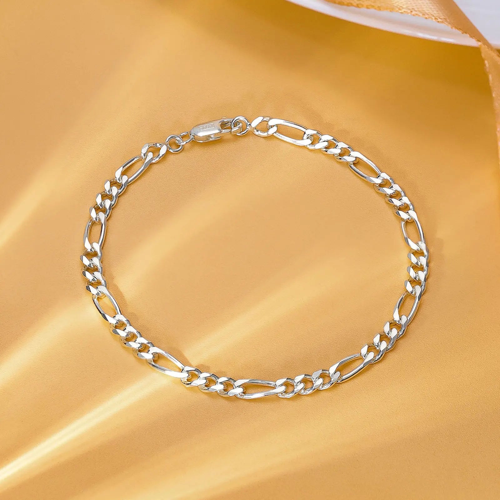 Silver Figaro Link Bracelet - Tweov Jewels