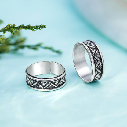 Pure Silver Toe Ring - Eternal Zig Zag Waves - Tweov Jewels