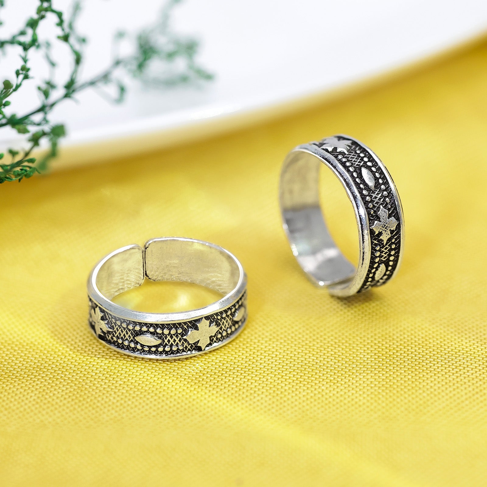 Pure Silver Toe Ring - Leaf Whisper With Die-Casting - Tweov Jewels
