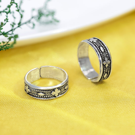 Pure Silver Toe Ring - Leaf Whisper With Die-Casting - Tweov Jewels