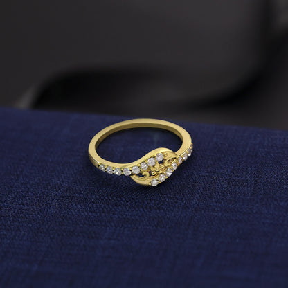 Gold Plated Designer CZ Floral Silver Finger Ring