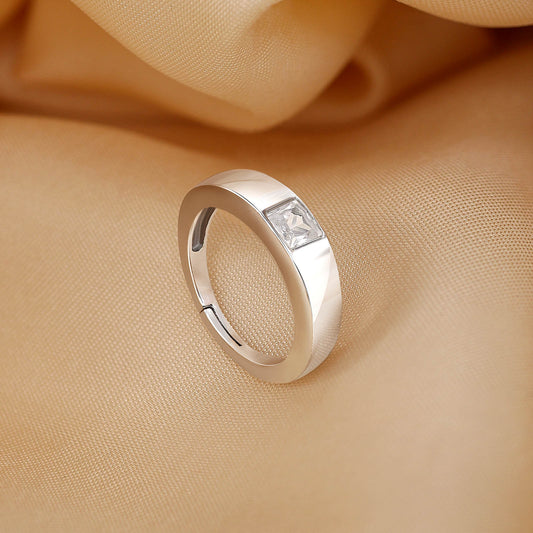 Sleek Minimalist CZ Silver Ring - Tweov Jewels