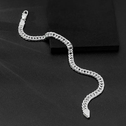 Slim Curb Link Silver Bracelet - Tweov Jewels