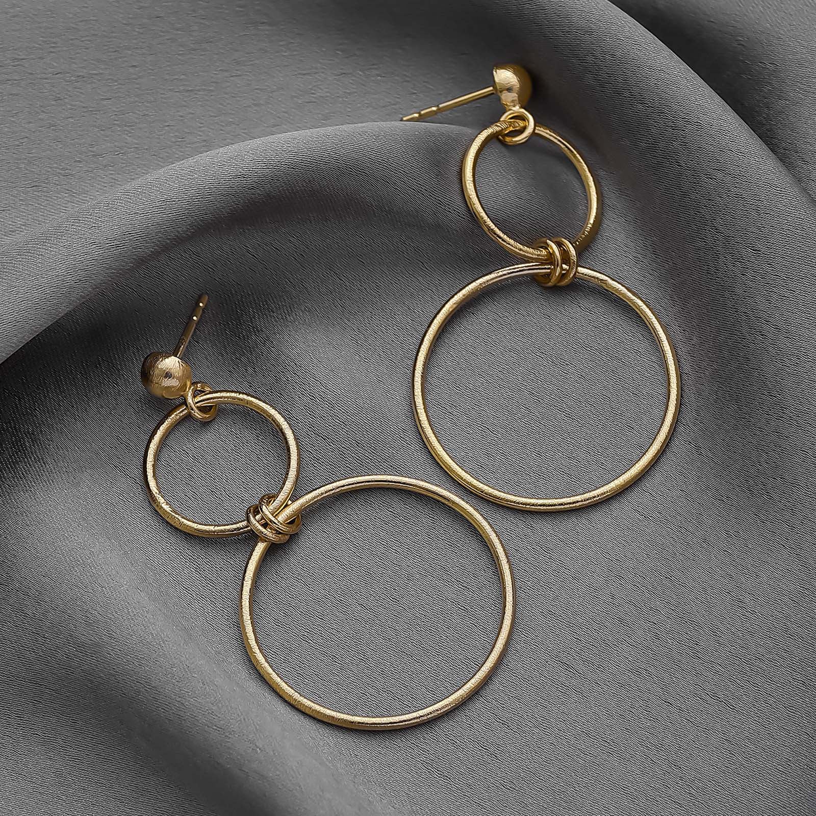 Pure Silver Earrings - Eternal Gold Plated Loop Design - Tweov Jewels