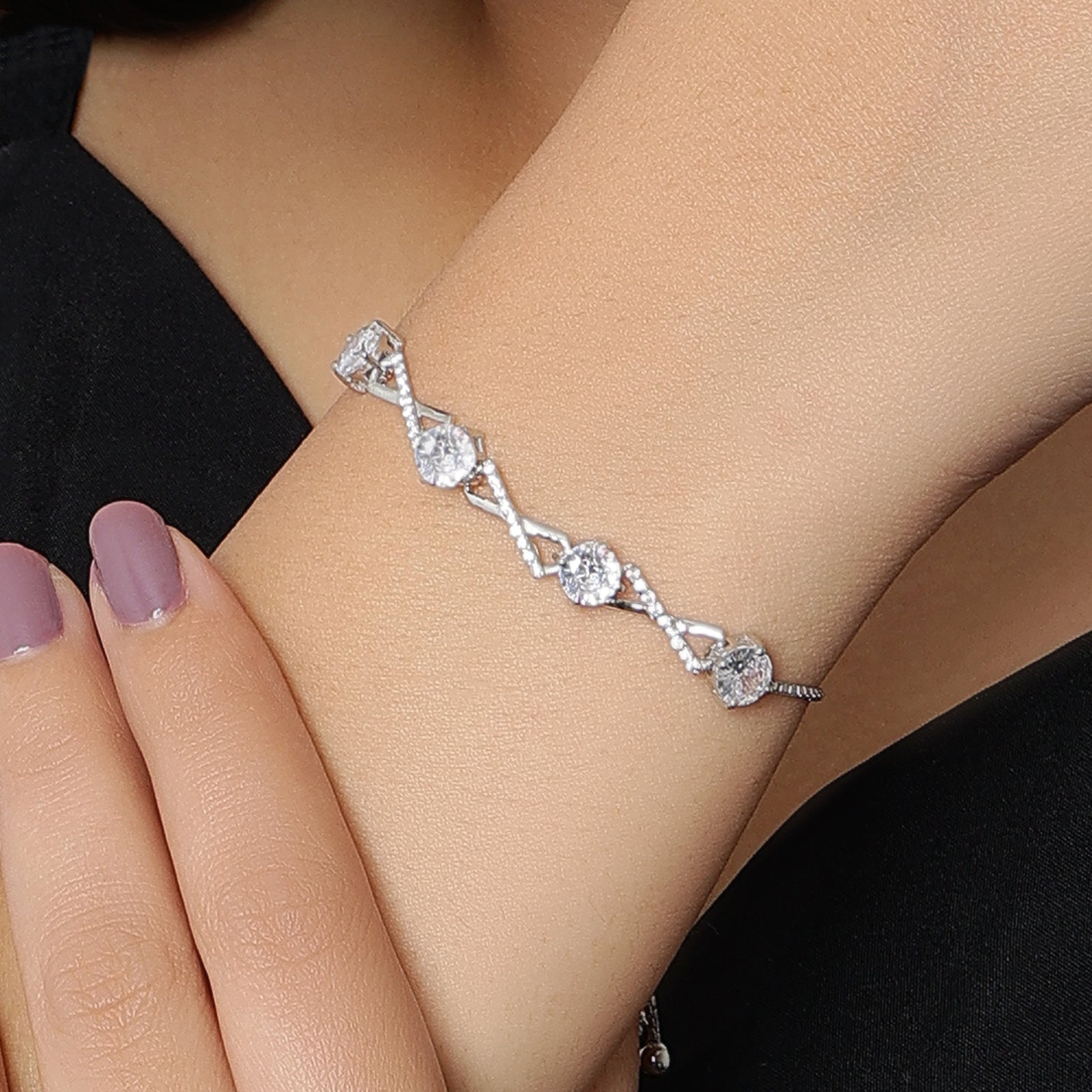 Pure 925 Sterling Silver Designer Infinity Chain Bracelet - Tweov Jewels