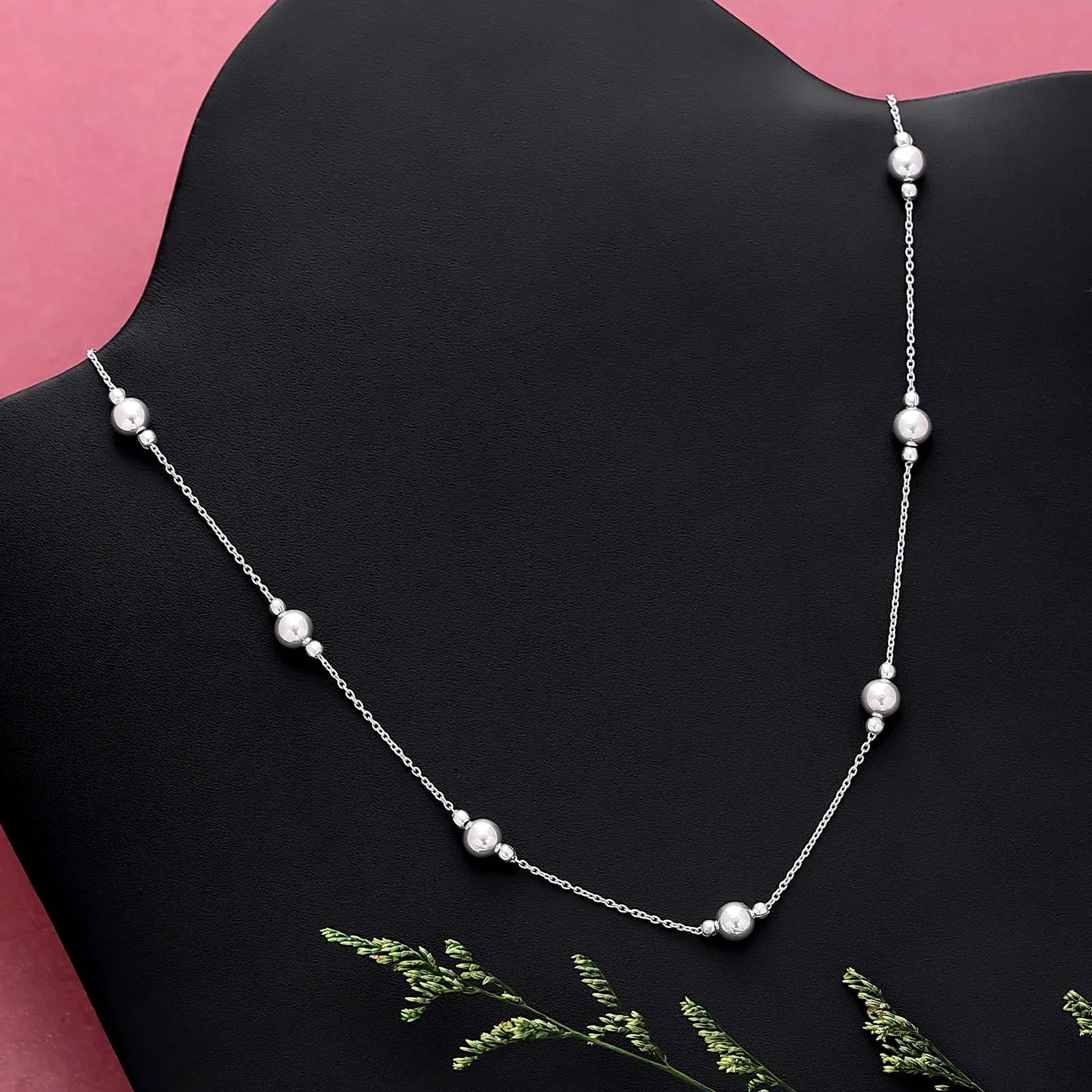 Classic Silver Rope Chain with Beads - Tweov Jewels