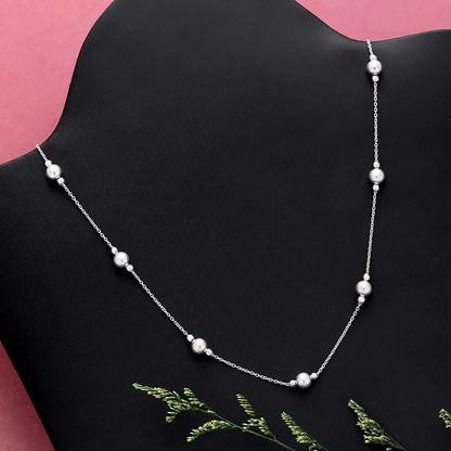 Classic Silver Rope Chain with Beads - Tweov Jewels
