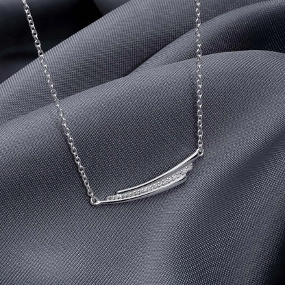 CZ Layered Swing Silver Necklace - Tweov Jewels