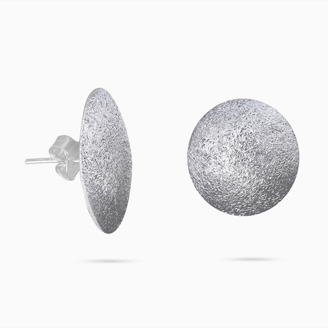 Pure Silver Studs - Twinkling With Full Moon - Tweov Jewels
