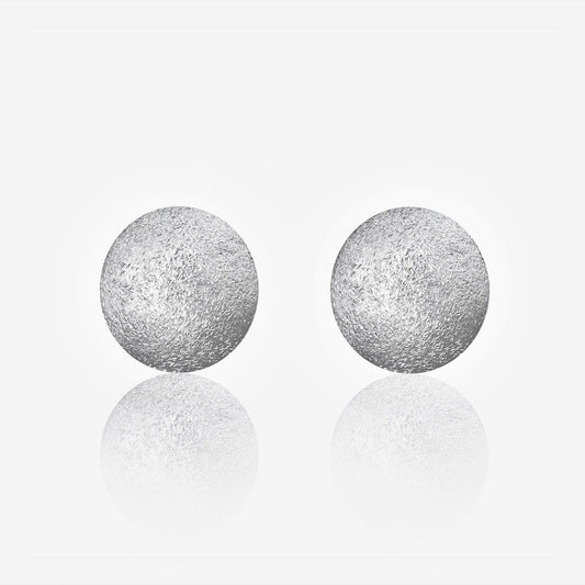 Sparkling Round Silver Studs Earrings