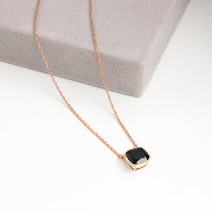 Exquisite Rose Gold Necklace - Elegant Black Onyx Chain - Tweov Jewels