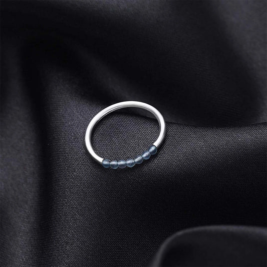 Pure Silver Ring - Made With Grand Grey Crystal - Tweov Jewels