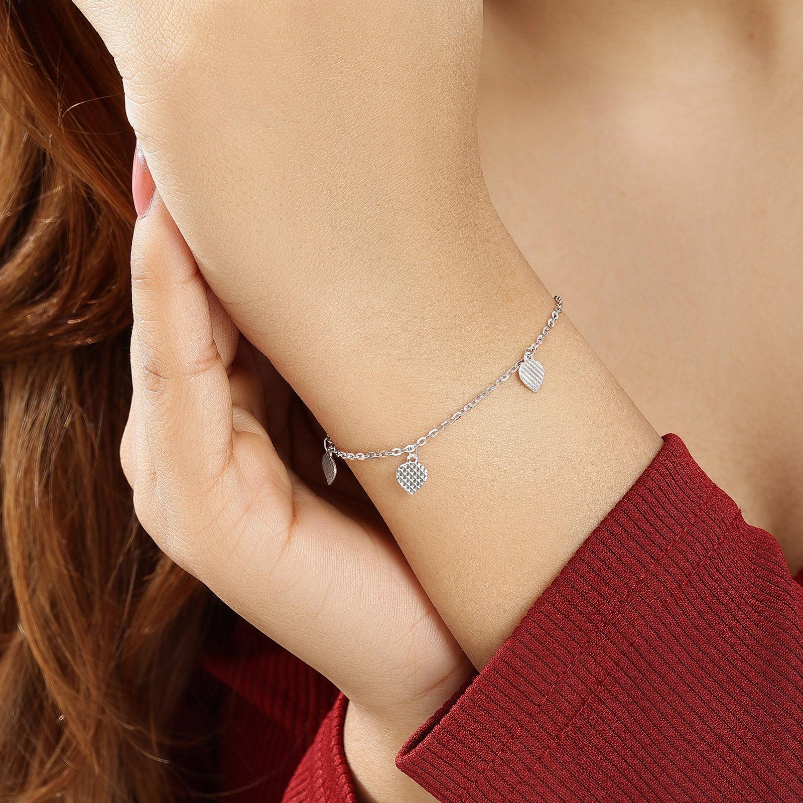 925 Sterling Silver Leaf Chain Bracelet  – Nature Inspired - Tweov Jewels