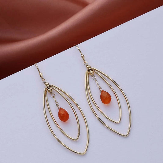 Pure Silver Earrings - Touch Of Beauty Carnalian - Tweov Jewels
