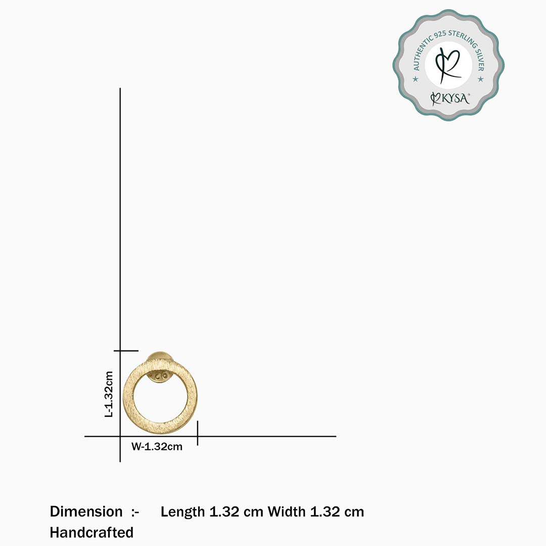 Pure Silver Stud Earrings - Gold Plated Roung Rings - Tweov Jewels