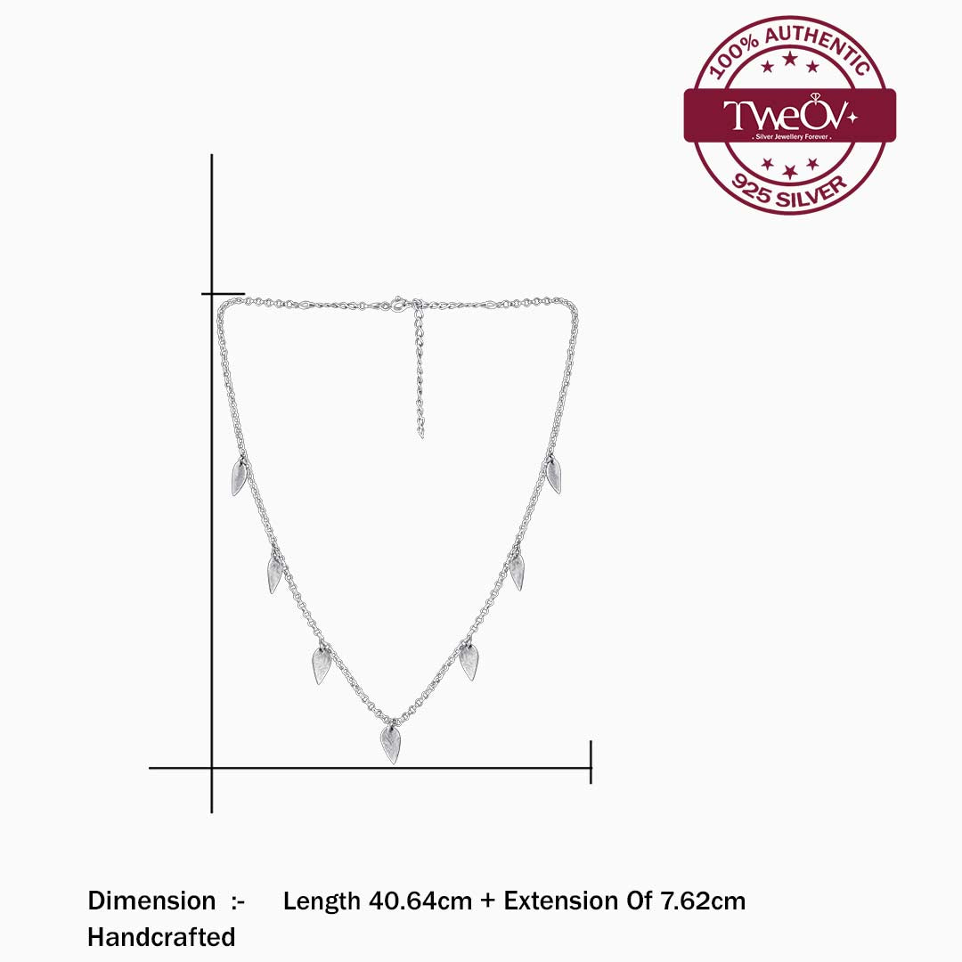 Silver Leaf Design Chain for Women - Tweov Jewels